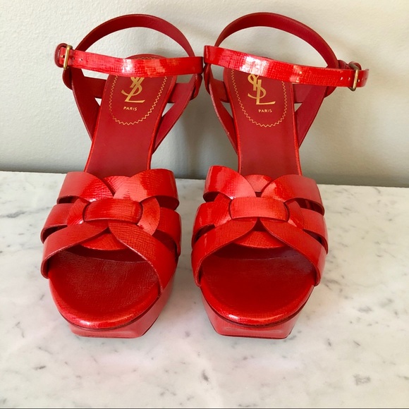 YVES SAINT LAURENT Tribute Platform Sandals - Picture 1 of 5